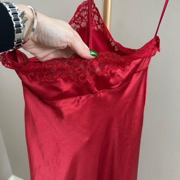 Reformation Silk Aara Lace Halter Maxi Slip Dress Sundried Tomato Small NWT - Picture 9 of 11